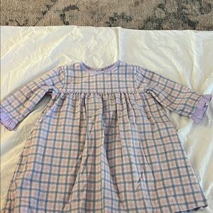 Plaid Kids Casual Dress - Purple and Pink